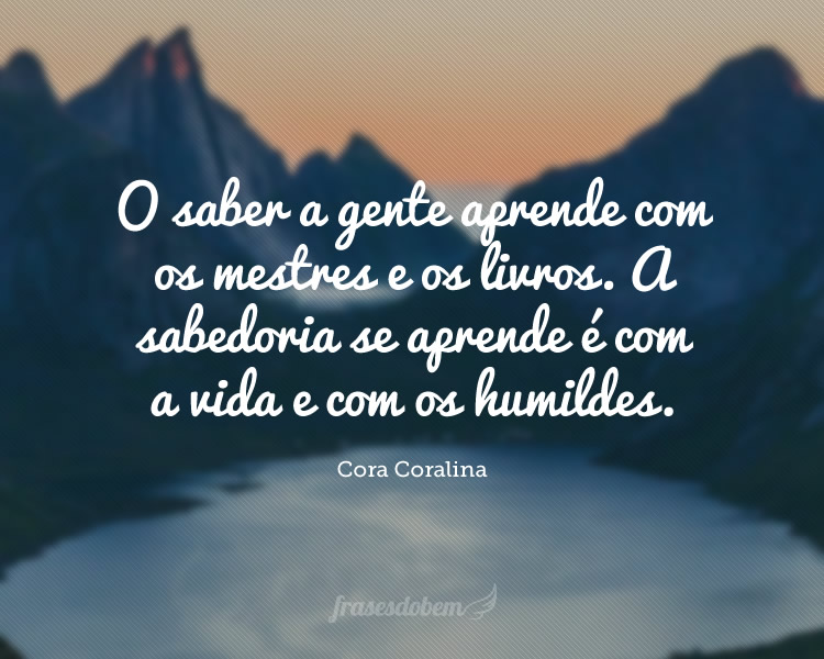 O saber e a sabedoria&nbsp;…