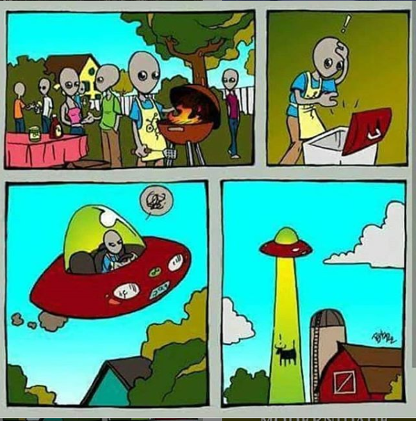 O Extraterrestre na hora do churrasco&nbsp;…