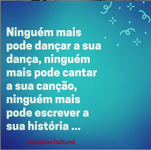 Ninguém mais pode … escrever sua história&nbsp;…