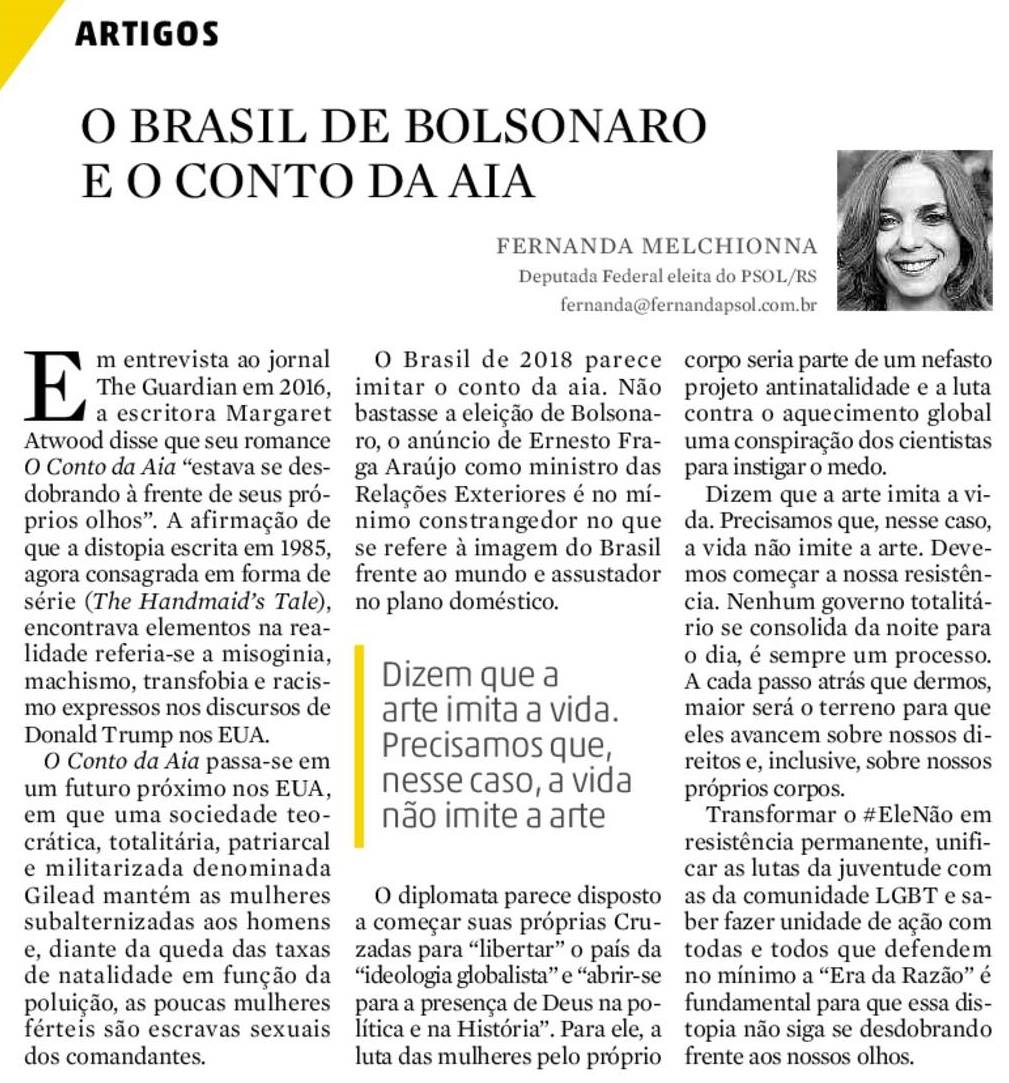 O Brasil de Bolsonaro e o Conto da&nbsp;Aia