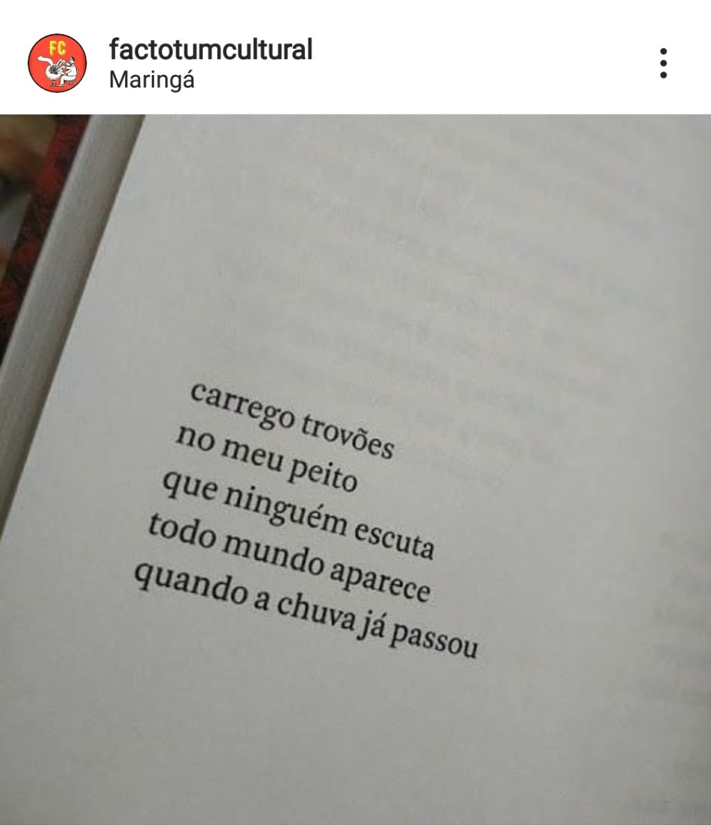 Carrego trovões no meu peito&nbsp;…