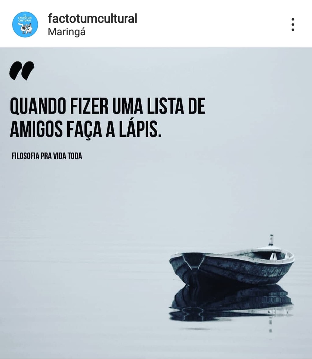 Quando fizer uma lista de&nbsp;amigos…