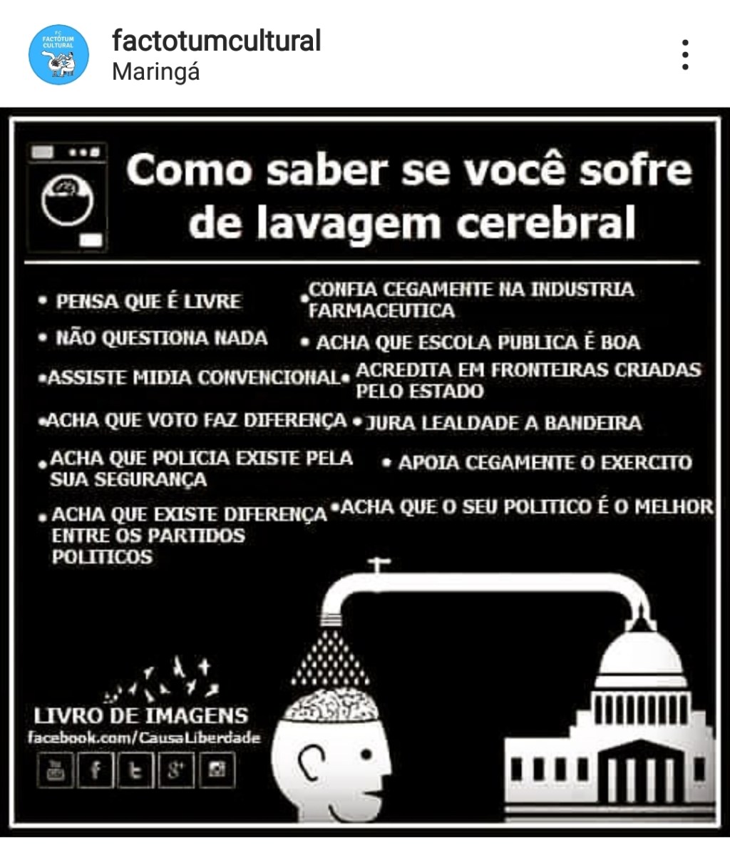 Como saber se você sofre de lavagem&nbsp;cerebral…