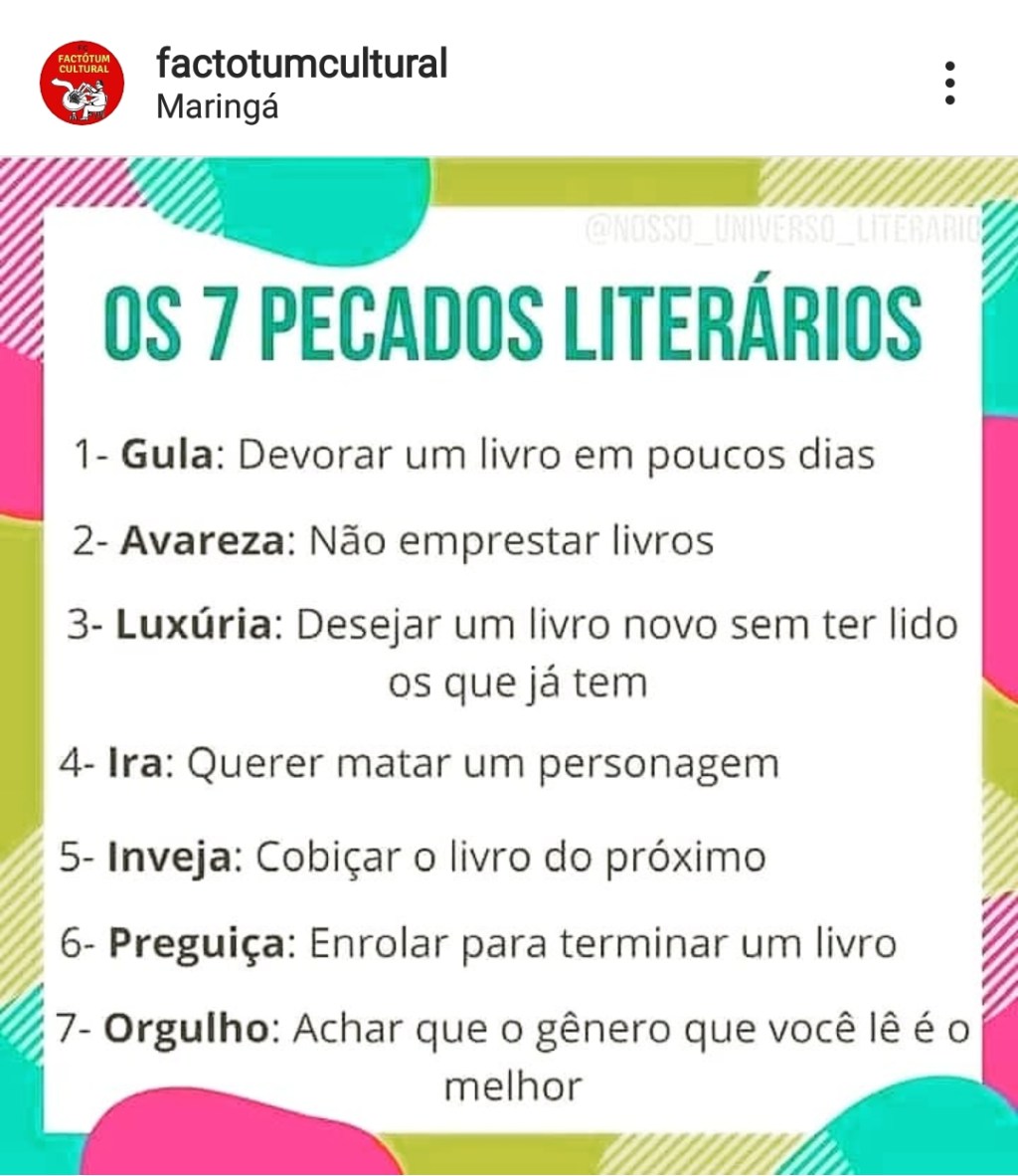 Os 7 pecados&nbsp;literários