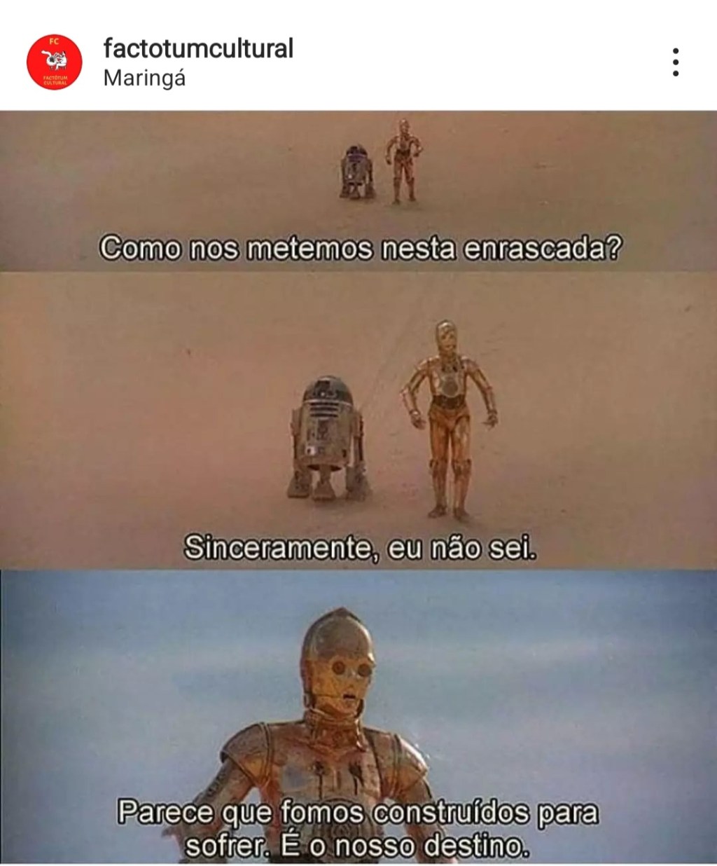 Nosso destino, sofrer…