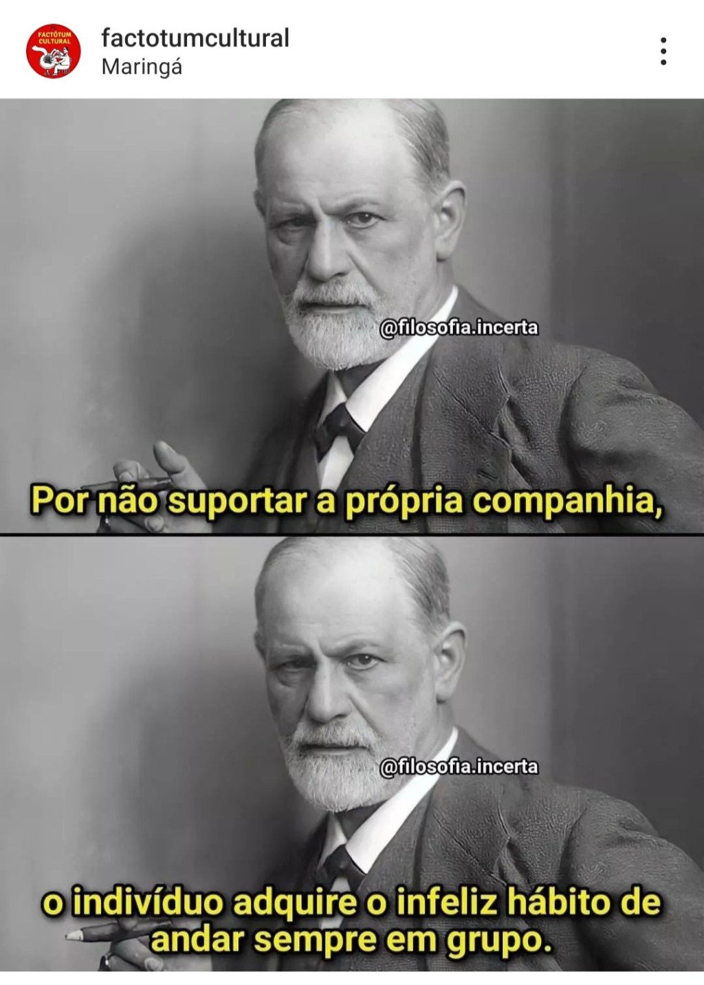 Por não suportar a própria companhia…