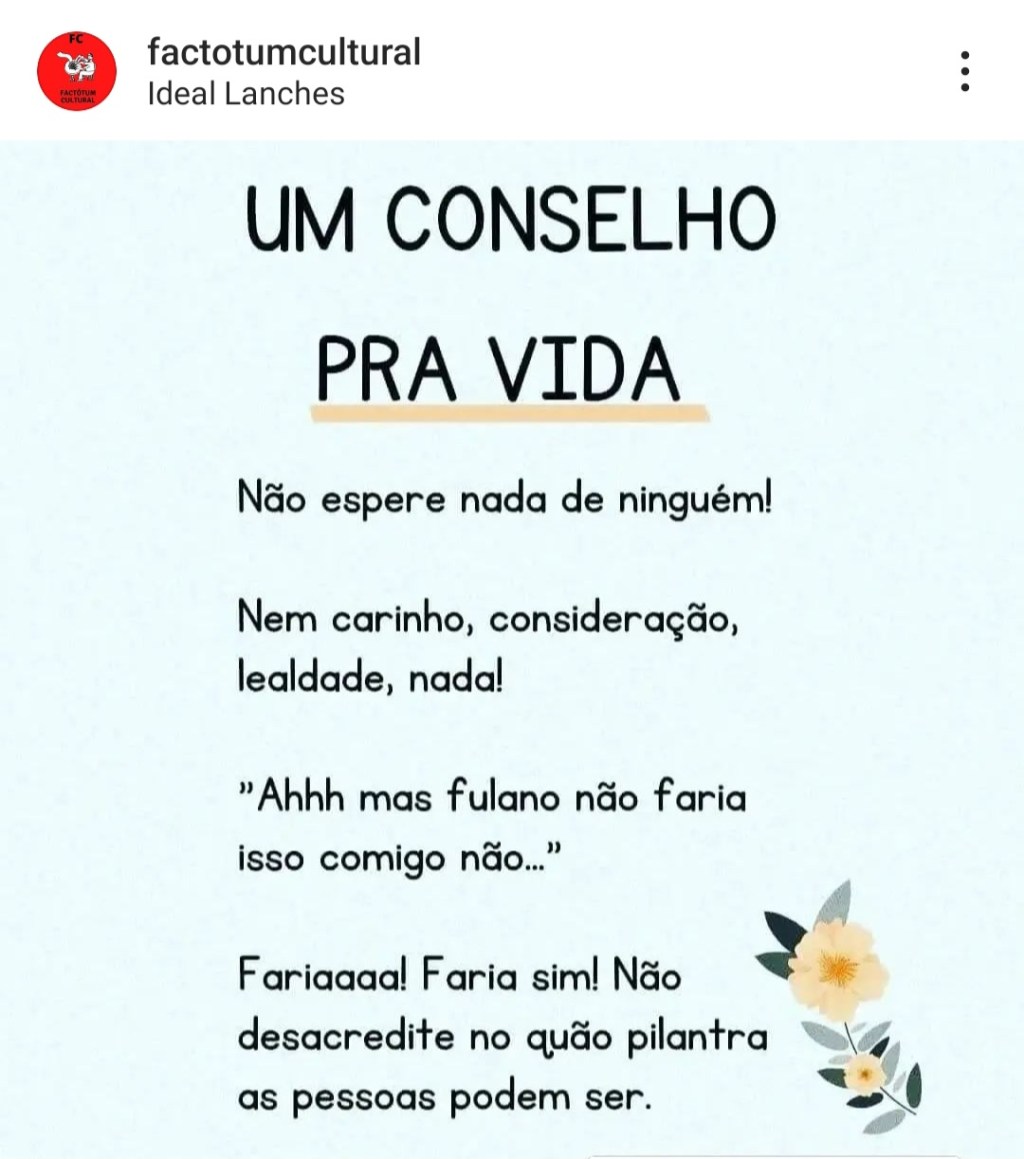 Conselho pra vida