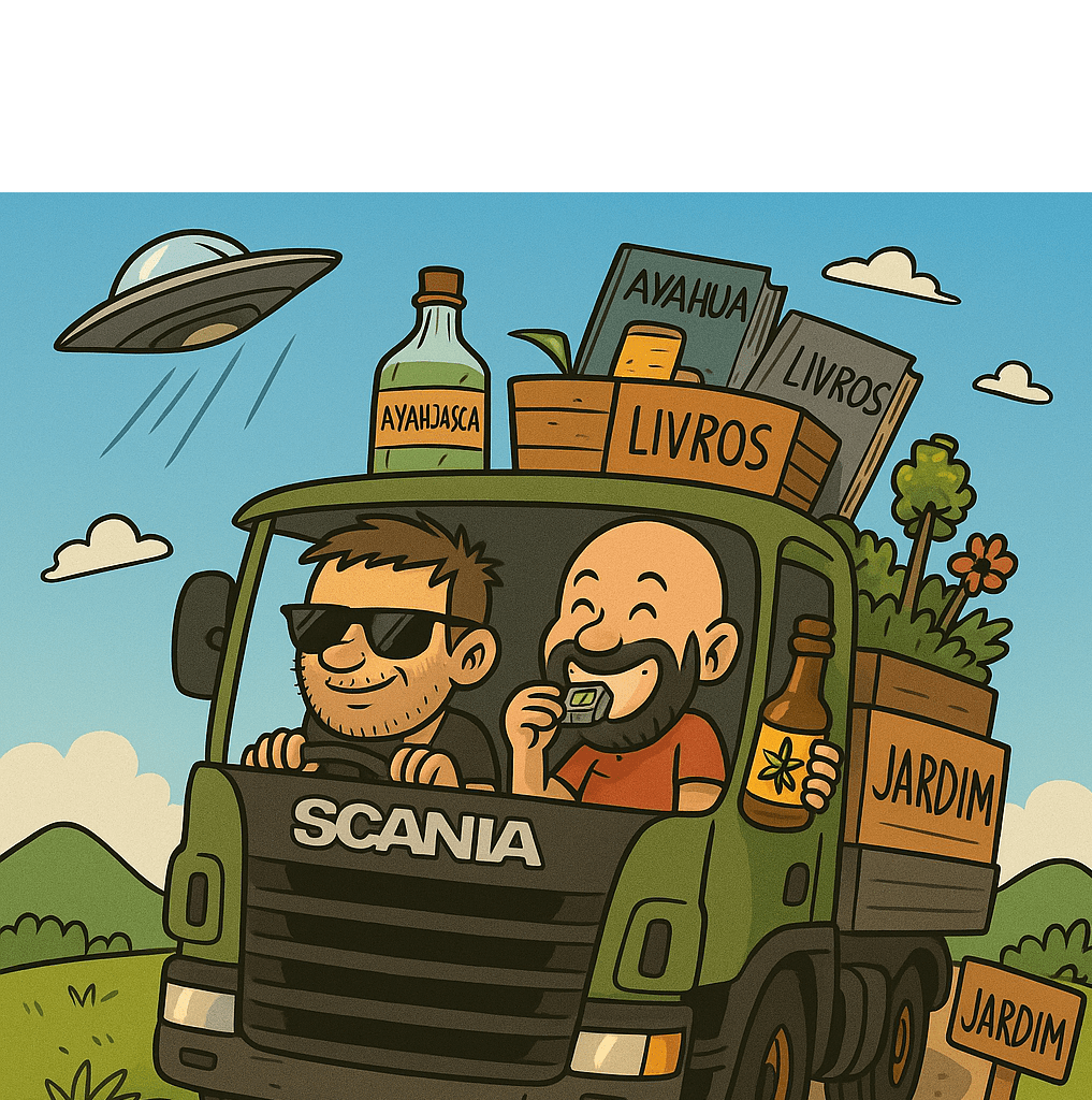 A Scania Cósmica dos Txais: Estradas, Zeuses, Gaitas Desafinadas, o Jardim Côsmico e uma Homenagem aos Amigos&nbsp;Caminhoneiros