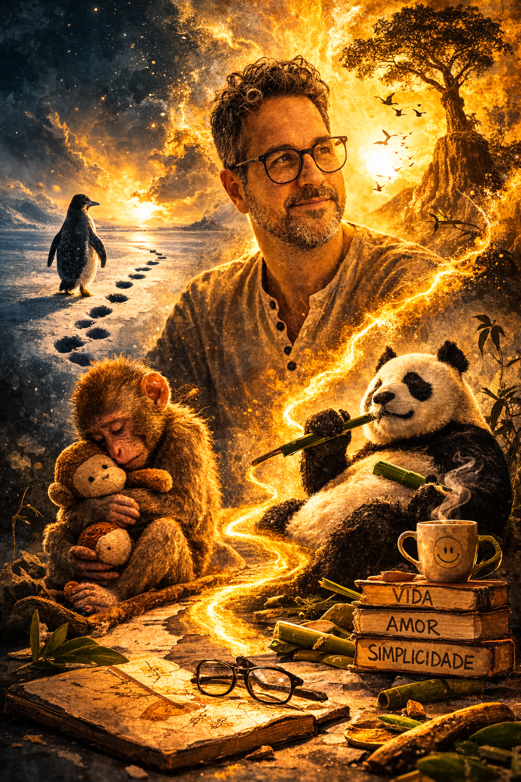 As lições do pinguim que caminhava sozinho e do macaquinho que abraçava uma&nbsp;pelúcia