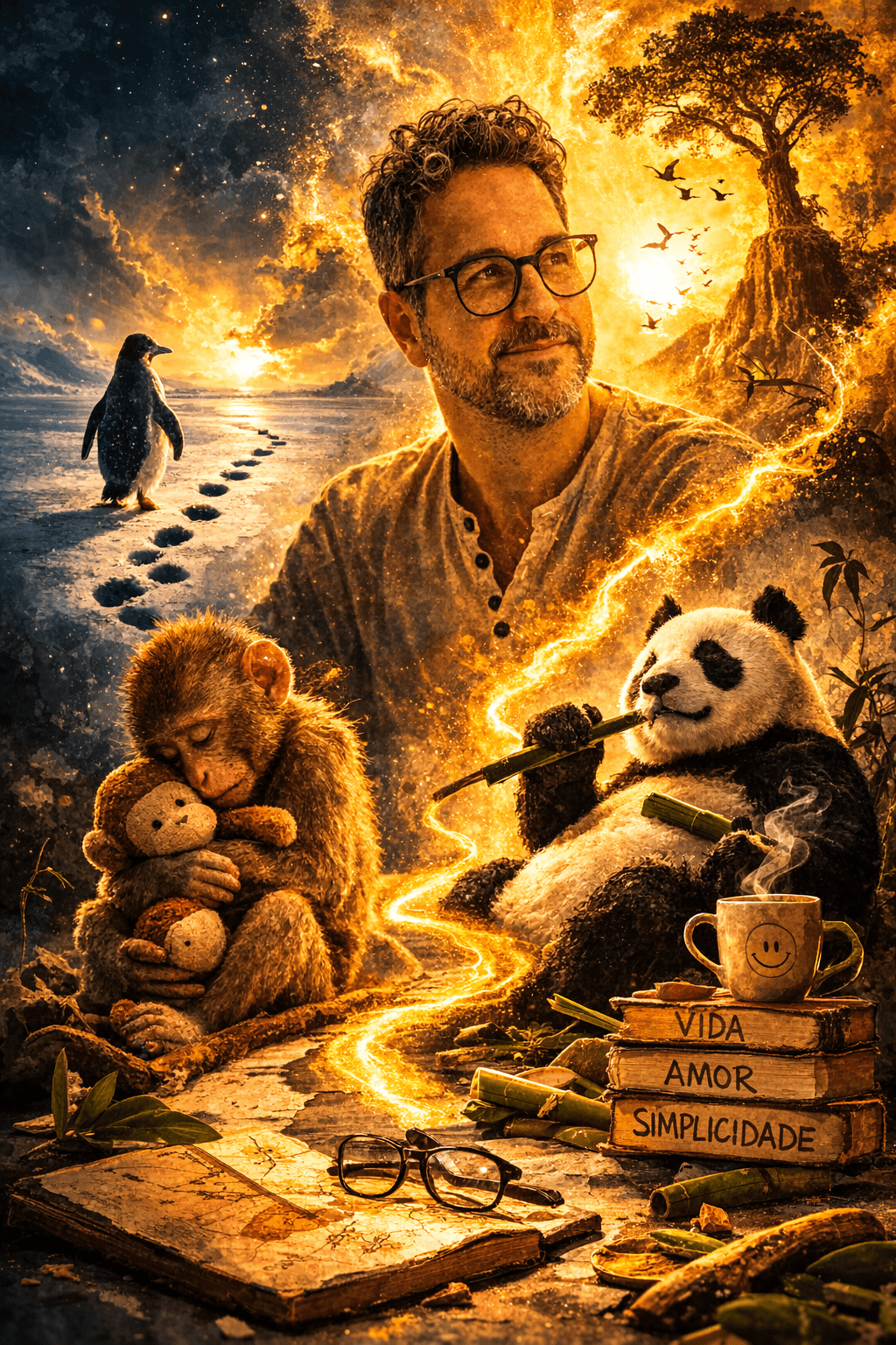 As lições do pinguim que caminhava sozinho e do macaquinho que abraçava uma&nbsp;pelúcia