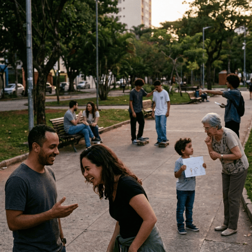 Relações humanas sob o olhar do behaviorismo radical; consequência punitiva; reforço adicional de habilidade; controle de estímulos; resposta verbal operante (sorriso e fala); modelagem de comportamento; reforço positivo (elogio); estímulo reforçador (riso e atenção social).
